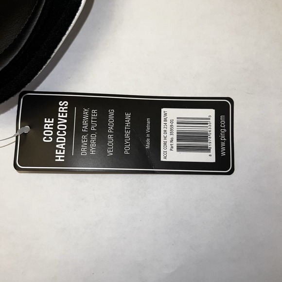 PING Core Driver Headcover RETRO White and Black Ping golf driver cover, NEW - Picture 3 of 3